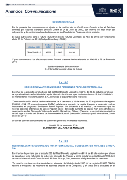 SOCIETE GENERALE Por la presente les