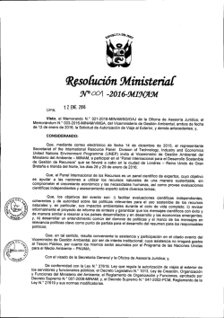 Resolución Ministerial N° 001-2016-MINAM