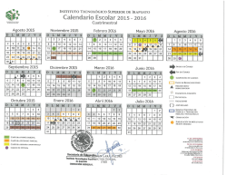 Calendario escolar - Instituto Tecnol&oacute;gico Superior de Irapuato, Itesi