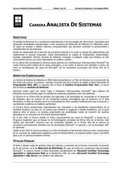 CARRERA ANALISTA DE SISTEMAS
