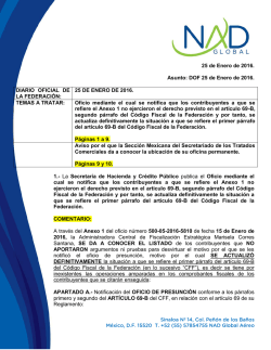 DOF 25 de Enero