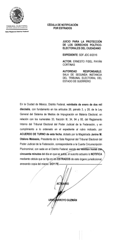 cedula de notificacion - Tribunal Electoral del Poder Judicial de la