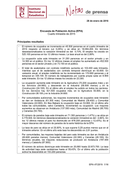 Encuesta de Población Activa (EPA) - Instituto Nacional de Estadística