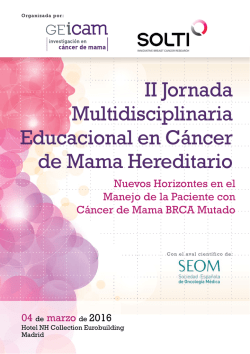 II Jornada Multidisciplinaria Educacional en C&aacute;ncer de Mama