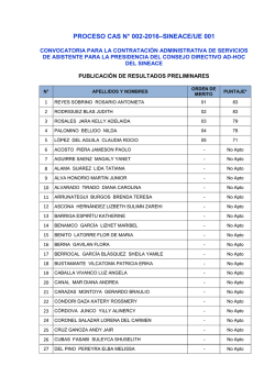 Resultados preliminares