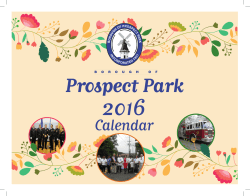 2016 Calendar - Borough of Prospect Park