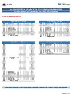 Horario orientativo