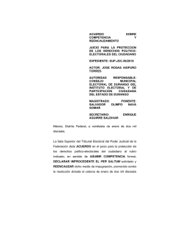 acuerdo sobre competencia y reencauzamiento juicio para la