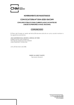 CONVOCATORIA Nº 004-2015-S N/CN M - Extranet CNM