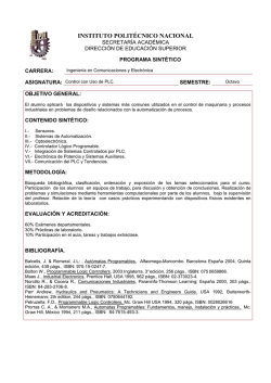 Control con uso de PLC - Esime - Instituto Politécnico Nacional