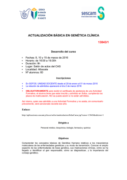 Actualización básica en genetica clínica