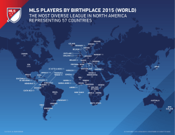 MLS PLAYERS BY BIRTHPLACE 2015 (WORLD)