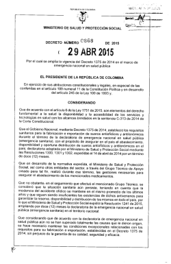 DECRETO 0868 DE 2015 - Instituto Nacional de Salud