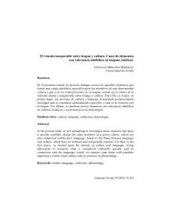 El v&iacute;nculo inseparable entre lengua y cultura. Casos de elementos