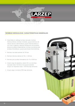 BOMBAS HIDRAULICAS. CARACTERISTICAS GENERALES