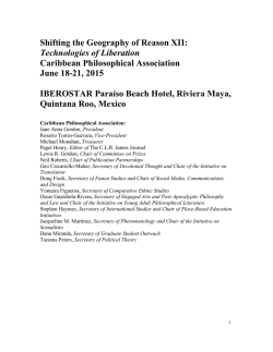 Tentative Program - Caribbean Philosophical Association