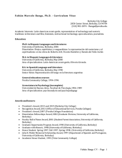 Fabián Marcelo Banga, Ph.D. - Curriculum Vitae