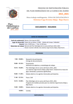 proceso de participación pública del plan hidrológico de la cuenca