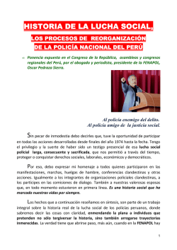 HISTORIA DE LA LUCHA SOCIAL DE LOS POLICÍAS