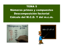 TEMA 5 Números primos y compuestos Descomposición factorial