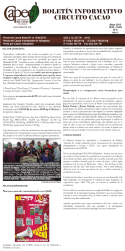 BOLETÍN INFORMATIVO CIRCUITO CACAO