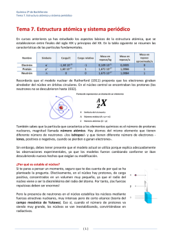 Estructura atómica y Sistema Periódico