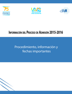 Información del Proceso de Admisión 2015-2016