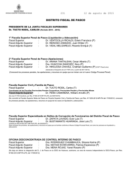 231 12 de agosto de 2015 DISTRITO FISCAL DE PASCO