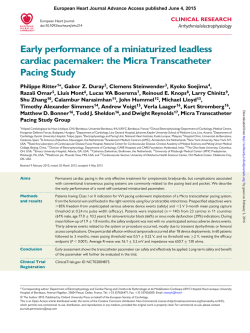 Early performance of a miniaturized leadless cardiac pacemaker