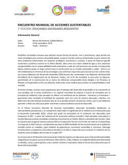 ENCUENTRO MUNDIAL DE ACCIONES SUSTENTABLES