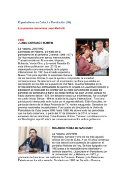 Los premios nacionales José Martí - UPEC Unión de Periodistas de