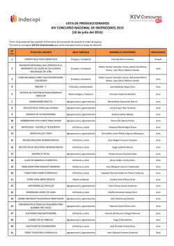 10 de julio del 2015 - Concurso Nacional de Invenciones