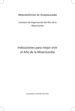 Indicaciones para mejor vivir el Año de la Misericordia