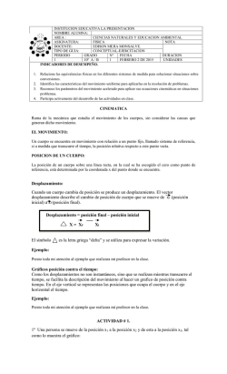 Desplazamiento: Cuando un cuerpo cambia de pos desplazamiento