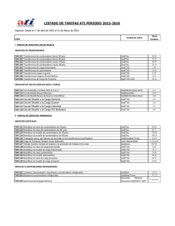 Tarifas ATI Periodo 2015 -2016