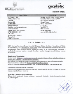 CECYTE.BC EMPRESA Carta Intención Objetivos de Vinculación