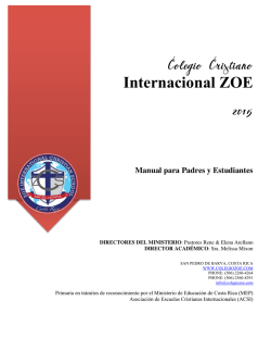 2015 Reglamento - ZOE International Christian School