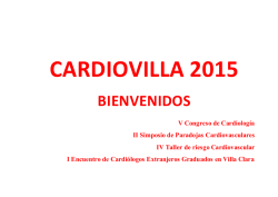 BIENVENIDOS - Cardiovilla 2015