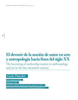 El devenir de la noción de autor en arte y antropología hacia fines