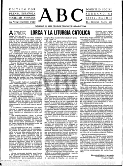 lorca y la liturgia católica - Cardenal Marcelo González Martín