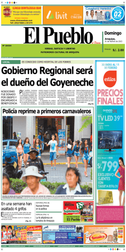 Gobierno Regional será el dueño del Goyeneche