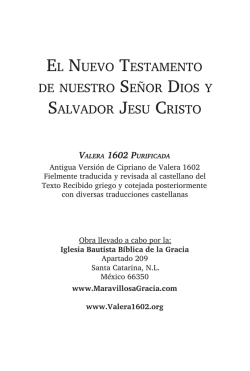 El NuEvo TEsTamENTo dE NuEsTro sE&ntilde;or dios y salvador JEsu