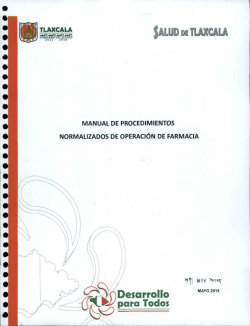 Manual de Procedimientos Normalizados de Operación de Farmacia