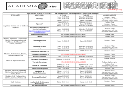 HORARIOS GRADOS EN INGENIERÍA 2015