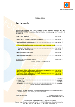 Leche cruda - Laboratorio Interprofesional Lechero de Cantabria