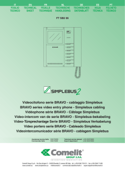 Videocitofono serie BRAVO - cablaggio Simplebus