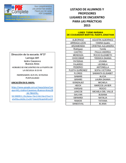 LISTADO DE ALUMNOS Y PROFESORES LUGARES DE