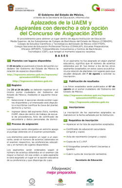 convocatoria APLAZADOS 2015 y CDO br