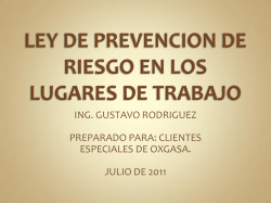 LEY DE PREVENCION DE RIESGO EN LOS LUGARES DE TRABAJO