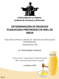 determinaci&oacute;n de residuos plaguicidas piretroides en miel de abeja